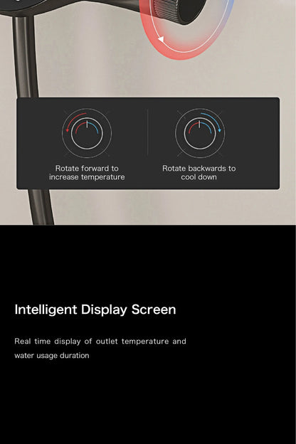 Luxury Brass Gun Gray Shower System Intelligent Led