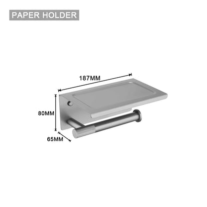 Brushed Nickel Bathroom Wall Mount Bath Shelf Robe
