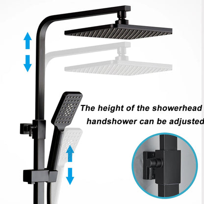 Black Thermostatic Lcd Shower Faucet Temperature Display Rainfall