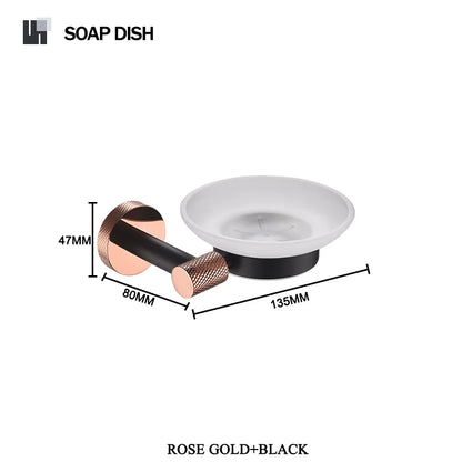 Rose Gold &Black Wall Mount Shelf Toilet Bath