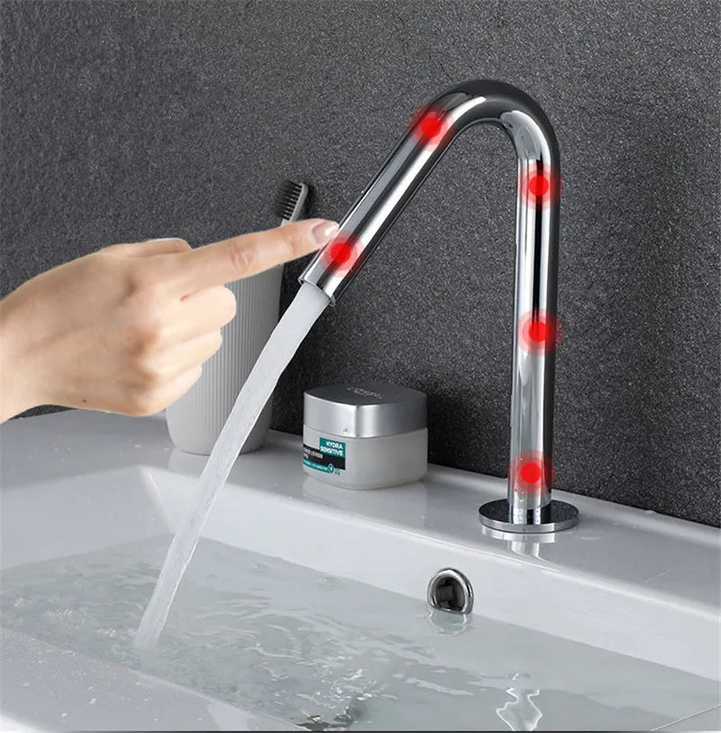Tuqiu Smart Touch Bathrooomfaucet Gold Automatic Sensor Basin