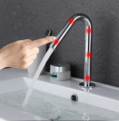 Tuqiu Smart Touch Bathrooomfaucet Gold Automatic Sensor Basin
