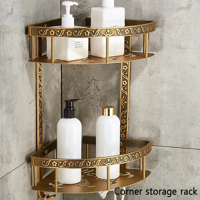 Antique Bathroom Hardware Wall-Mounted Towel Rack Toilet Brush