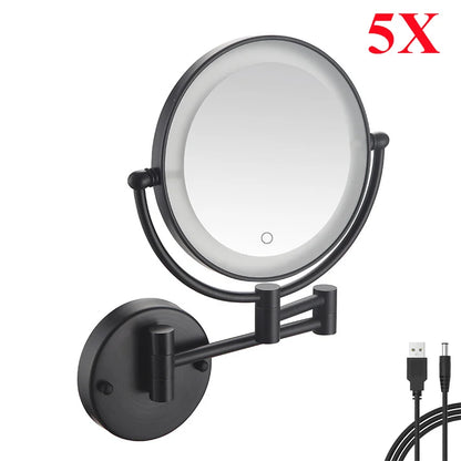 Led Bathroom Mirror 3x Magnifying Dual Arm Extendable