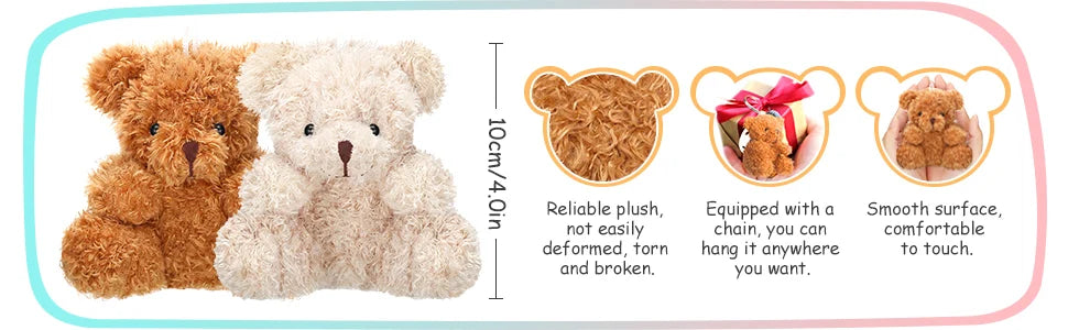 12-96pcs Mini Bear Plush Stuffed Small Teddy Bear
