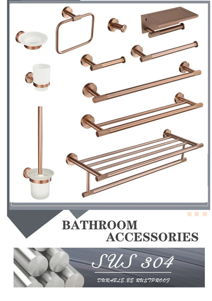 Brushed Rose Gold Toilet Brush Holder Toilet Paper
