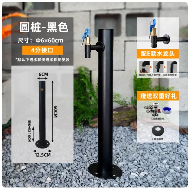 Garden Irrigation All-Copper Faucet 304 Stainless Steel Square