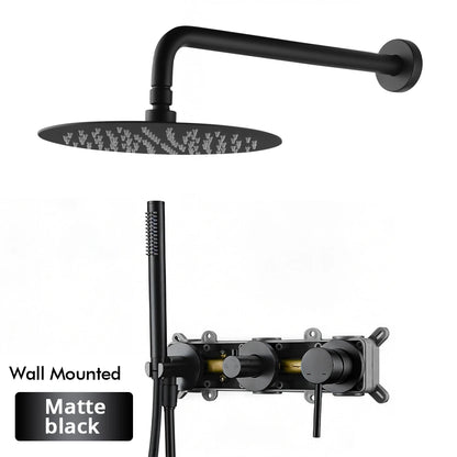 Gunmetal Shower Faucet 8-16 Wall Mounted Concealed Control