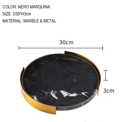 Scandinavian Decorative Natural Marble Tray Bathroom Luxury