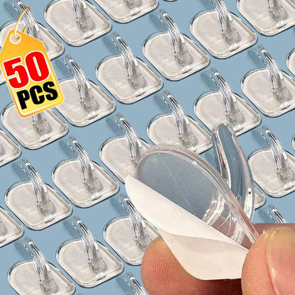 Transparent Strong Adhesive Mini Hook Door Bathroom Mirror