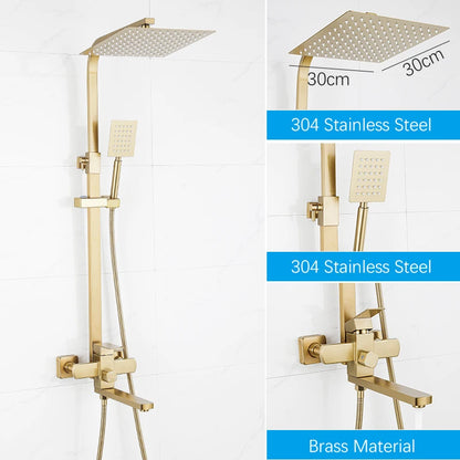 Luxury Rainfall Shower Height Adjustable 15cm Spout Bathroom