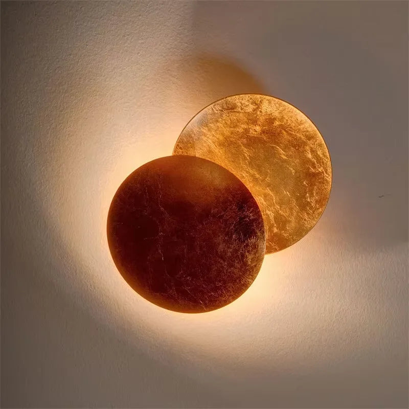 Modern Texture Designer Round Wall Lamp Rotatable Black