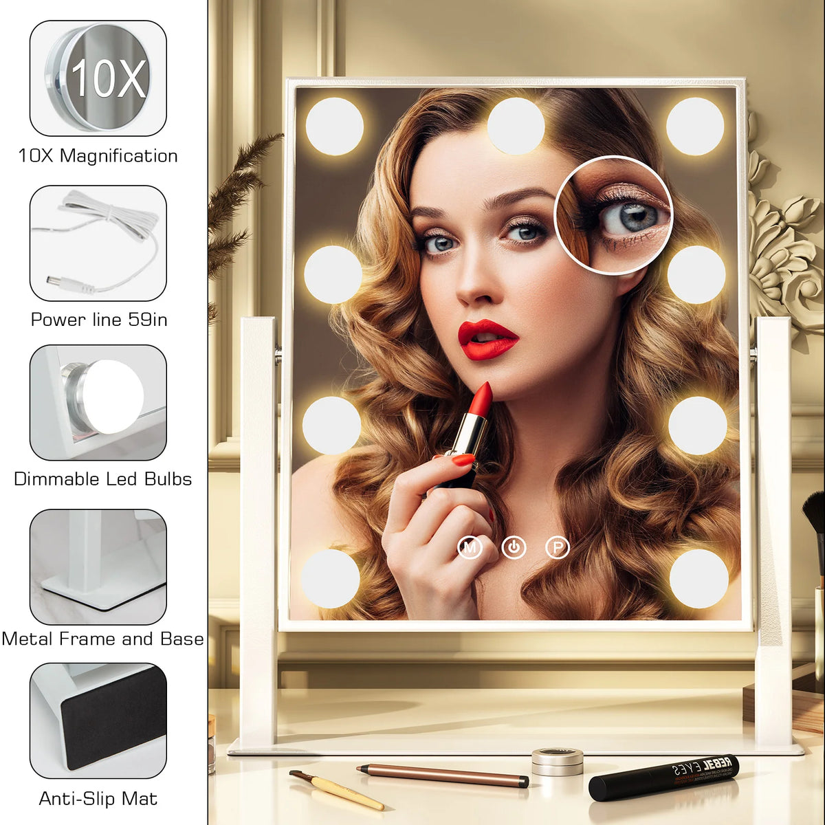 Vanity Mirror Hollywood Light Up Makeup Mirror Led