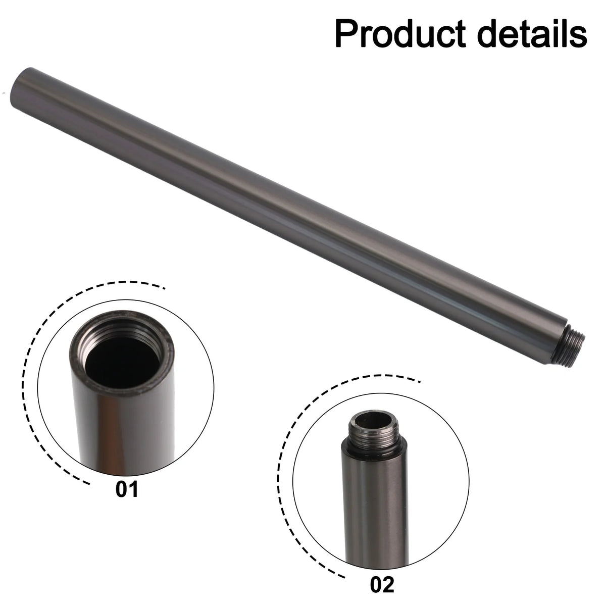 30cm Shower Extender Bathtub Shower System Black Grey