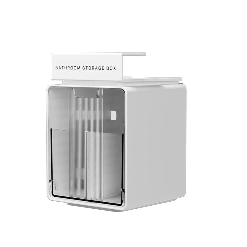 Clear Bathroom Pull-Out Storage Box Cotton Swabs &