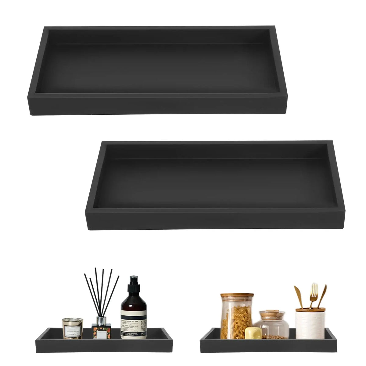 Bathroom Counter Tray Thickened Silicone Bathroom Vanity Tray