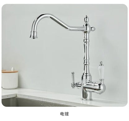 Brass Light Luxury Three-In-One Pure Water Faucet Sink