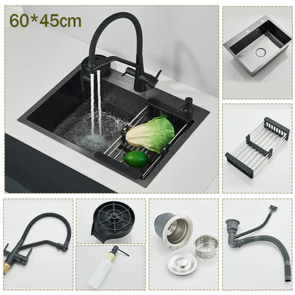 304 Stainless Steel Waterfall Sink Large Slot Integrated