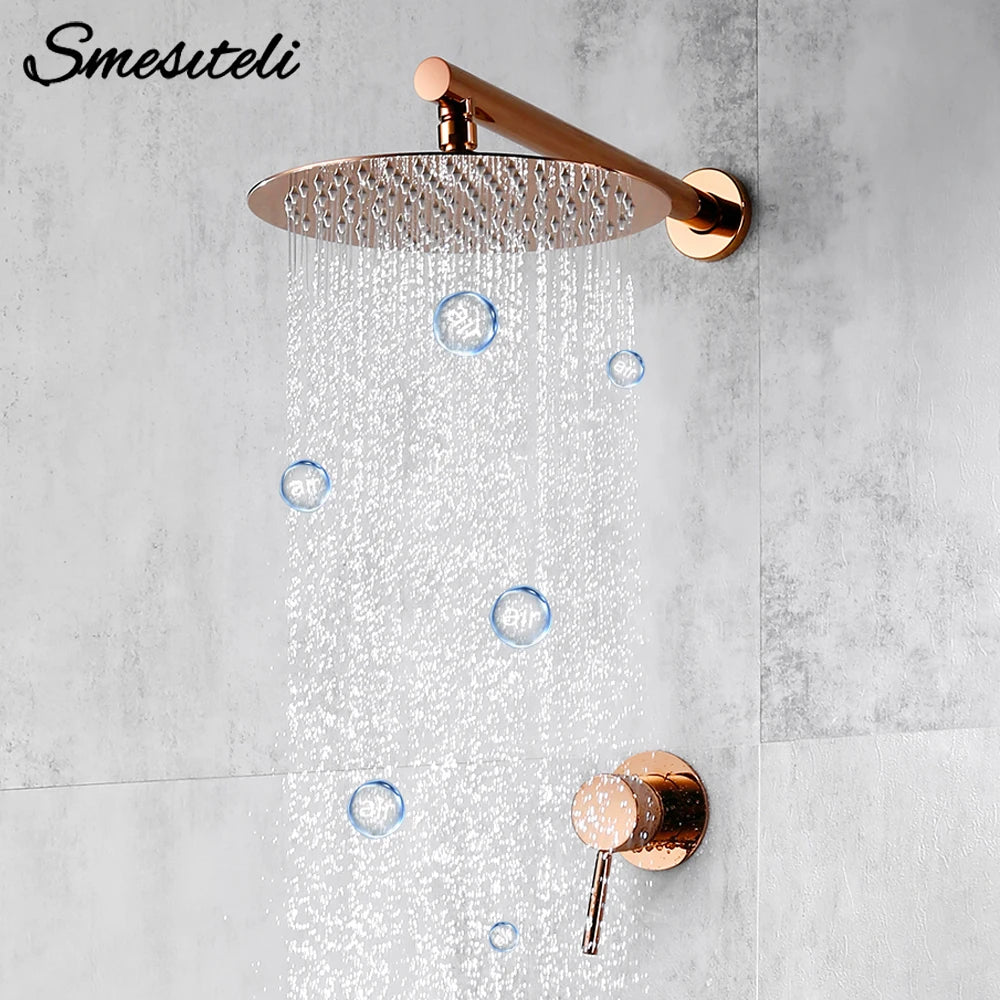 Bathroom Faucet Rose Gold Shower Wall Mounted 8/10/12