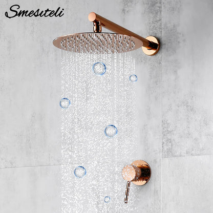 Bathroom Faucet Rose Gold Shower Wall Mounted 8/10/12