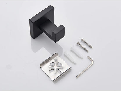 Bathroom Hardware Black Robe Hook Towel Rail Bar