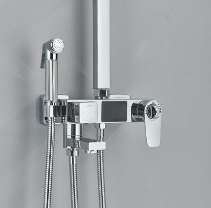 Chrome/Black Thermostat Shower Faucet Ways Bathroom Faucet