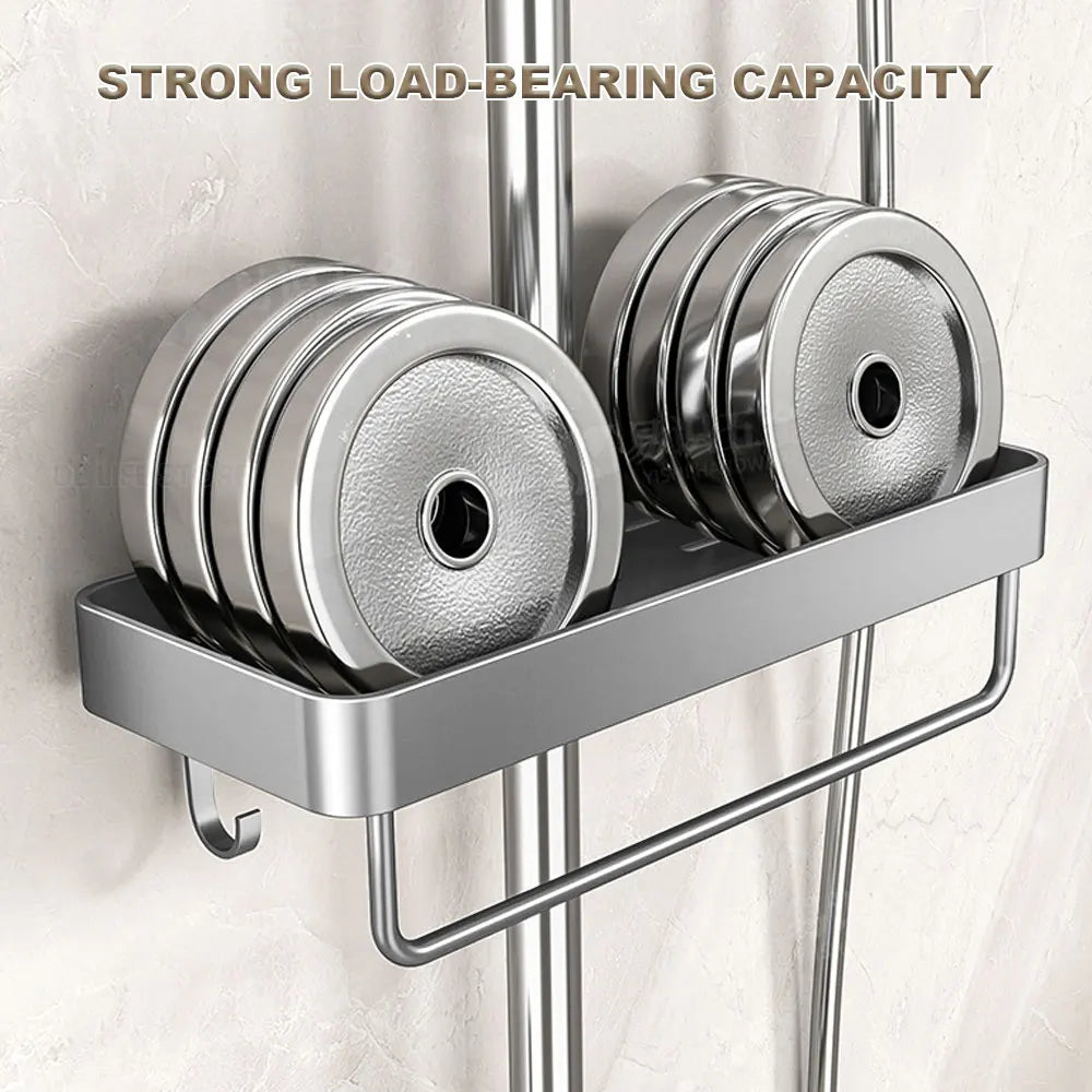 1/2pcs Punch-Free Shower Caddy Towel Rod Bathroom Shelf