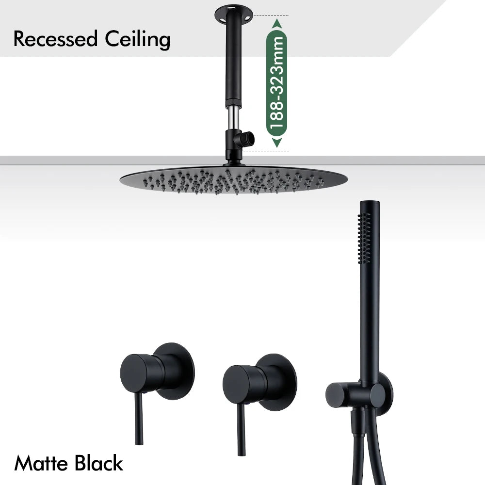 Rainfall Shower Rose Gold Wall Mounted Bathroom Shower