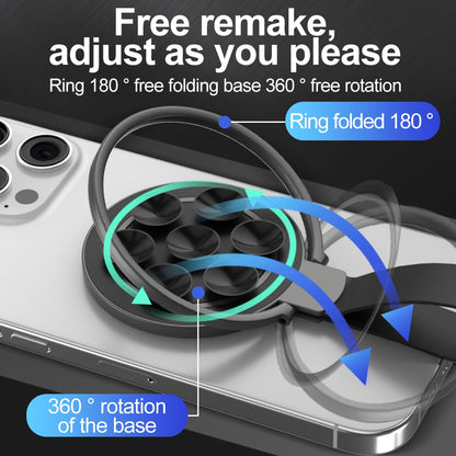 Magnetic Bracket Ring Buckle Phone Stand Silicone Suction