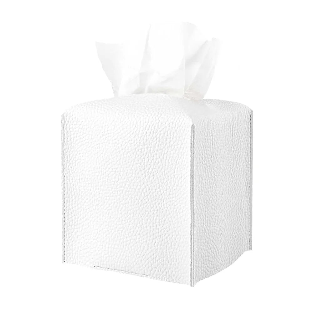 Modern Pu Leather Square Tissue Box Cover Holder-Decorative