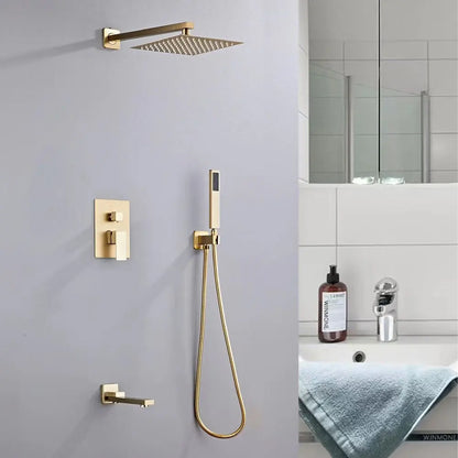Luxury Brushed Gold/Black/Silver/Grey Hidden Bathroom Shower