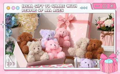 12-96pcs Mini Bear Plush Stuffed Small Teddy Bear