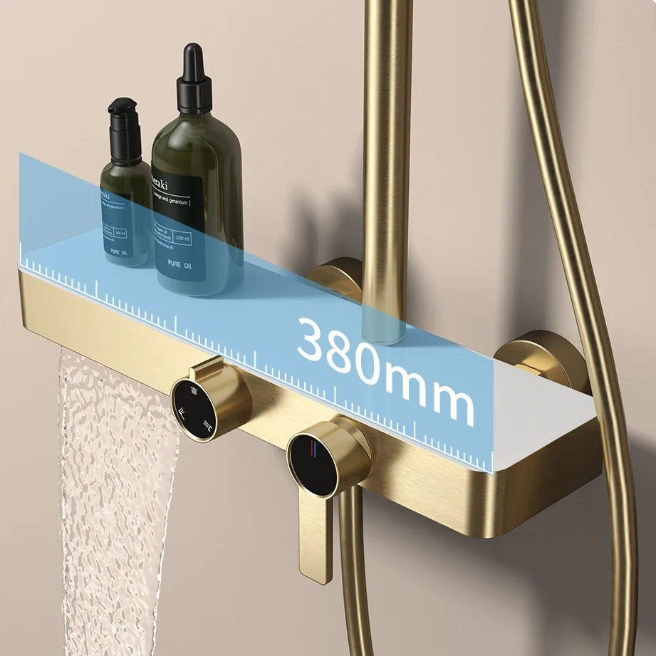 Kemaidi Bathroom Shower System Cold Control Knobbed Triple