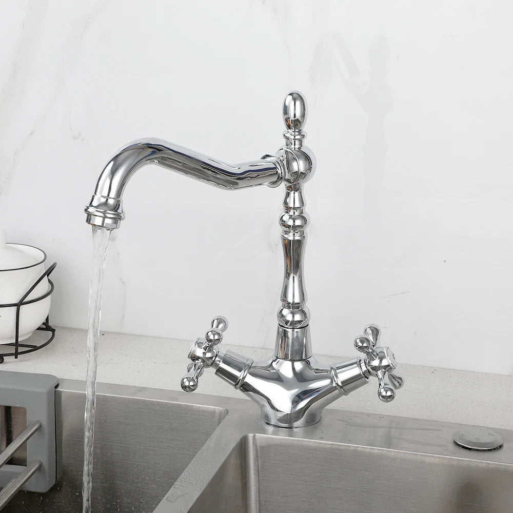 Kemaidi Gold Bathroom Sink Faucet Brass Hole Deck