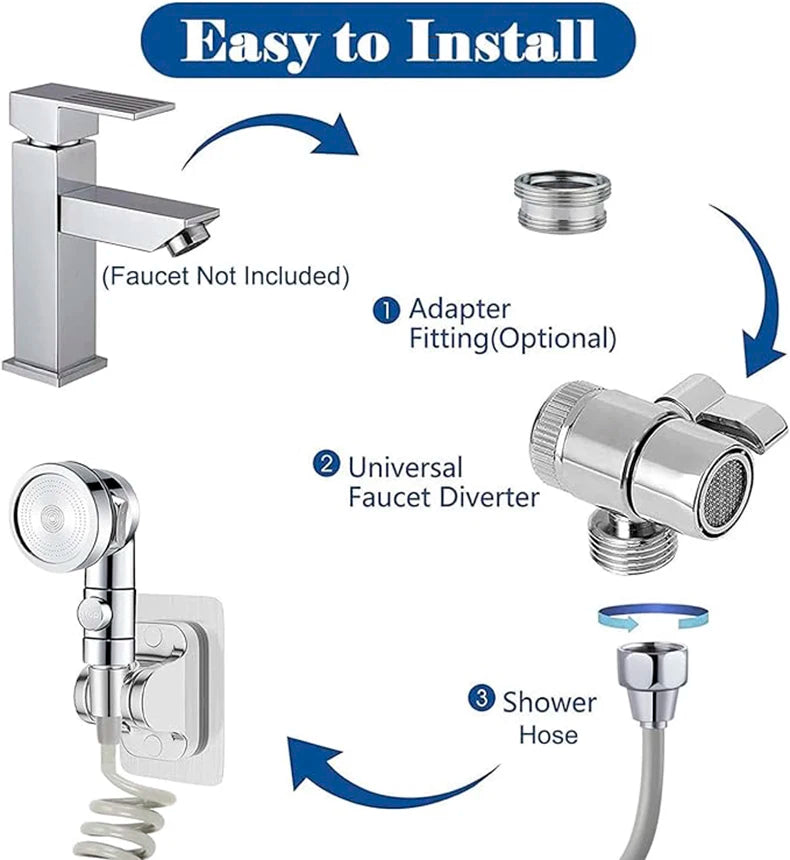 Handheld Faucet Water Diverting Shower Head External Rain