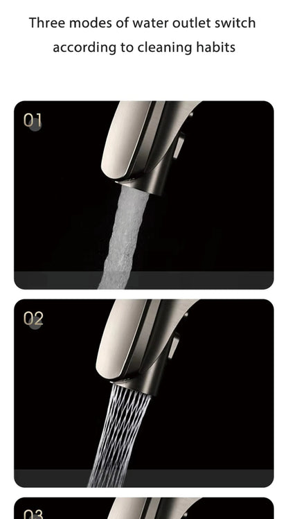 Luxury Gunmetal Brass Faucet Led Display Sensor&Pull-Out