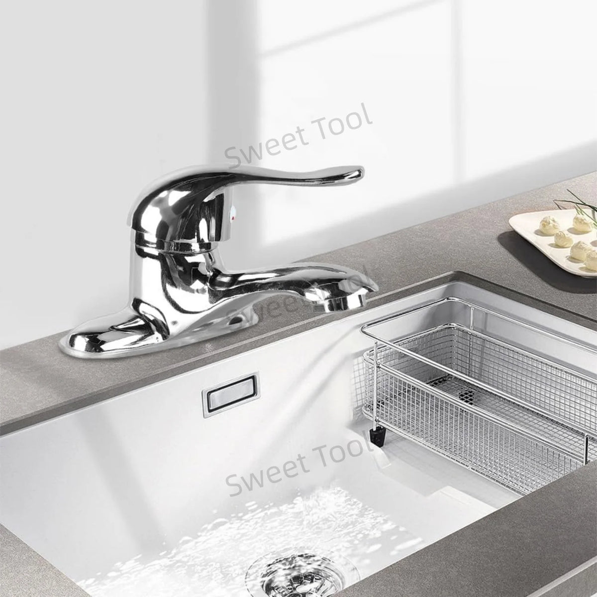 Bathroom Sink Faucet Dual Hole Handle Cold Water