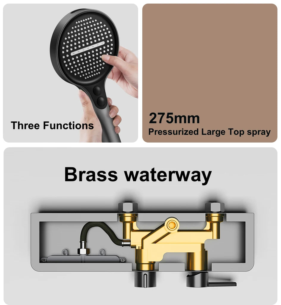 Vgx Gold Shower System Bathroom Shower Faucet 3-Way