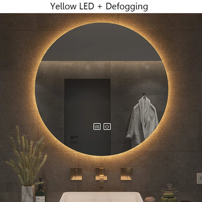 40/50/60cm Round Smart Led Bathroom Mirror Color Adjustable
