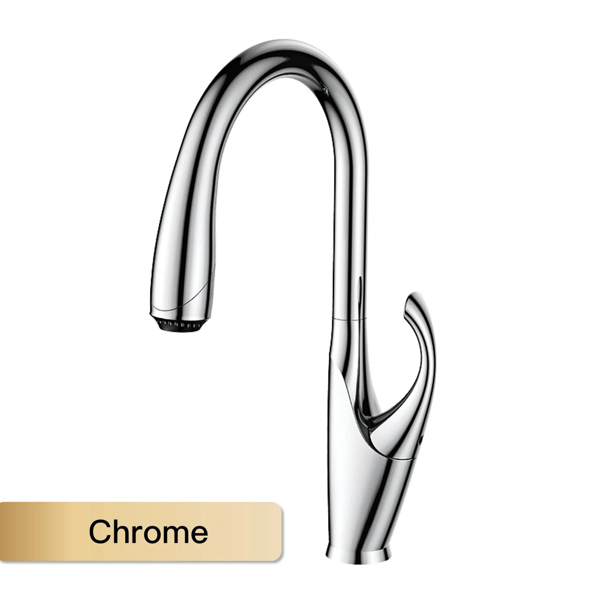 High-End Touch Black Faucet Brass Pull-Out Design Three-Function