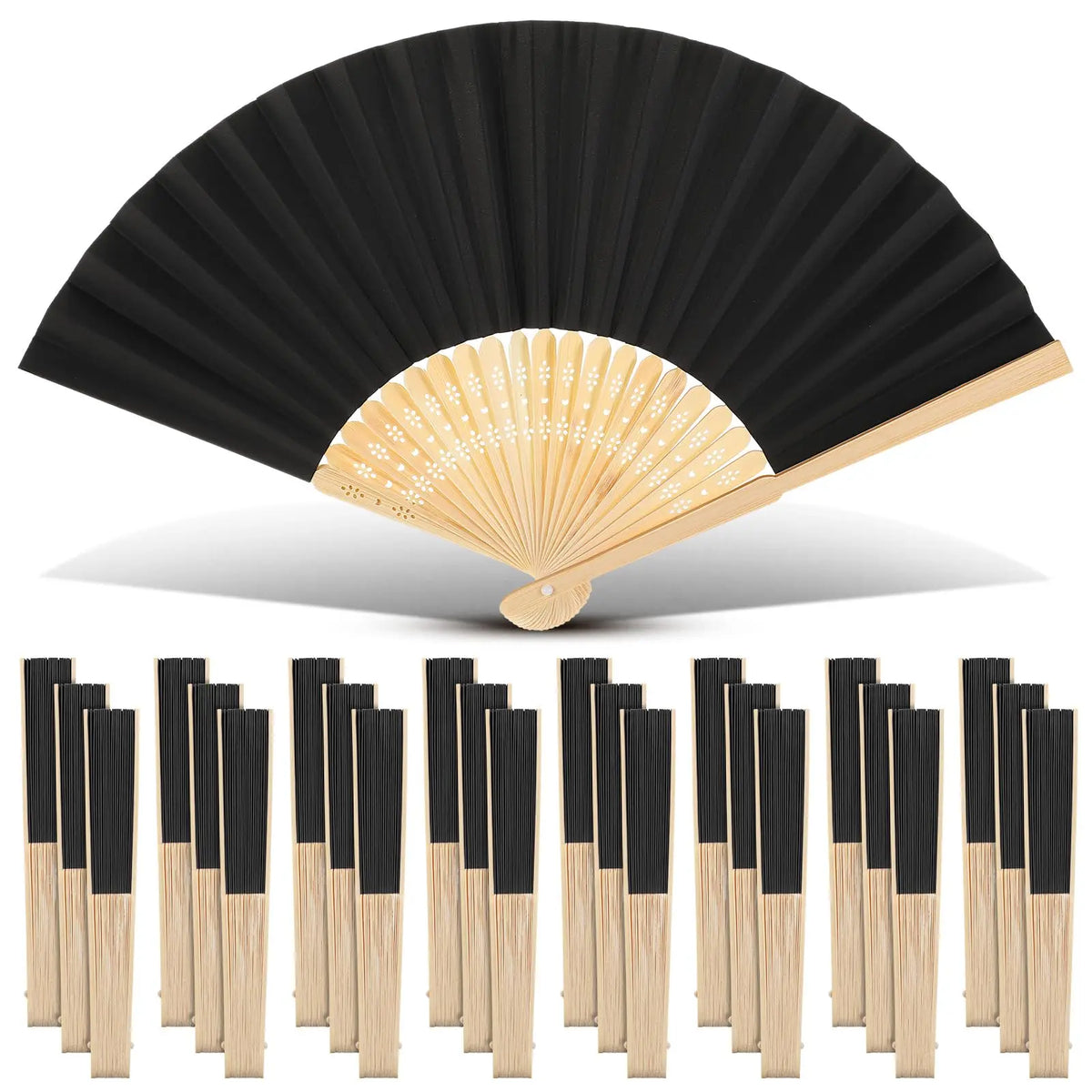 30-120pcs Wedding Hand Fans Folding Fans Guest Paper