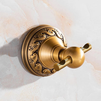 Antique Brass Aluminium Bathroom Robe Hook Paper Holder