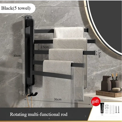 Bathroom Towel Rack Rotatable Towel Holder Rotatable Stainless