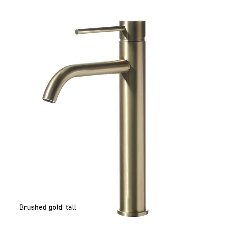 Brushed Gold Bathroom Basin Faucet Cold Mixer Water