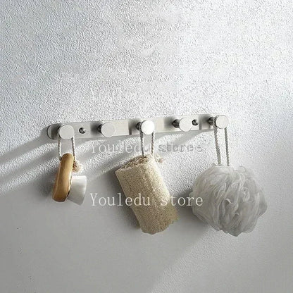 Brushed Gold/White/Matte Black Stainless Steel Hooks Bathroom