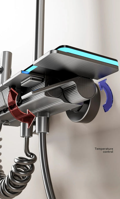 Grey Four Mode Shower System Intelligent Digital Bathroom