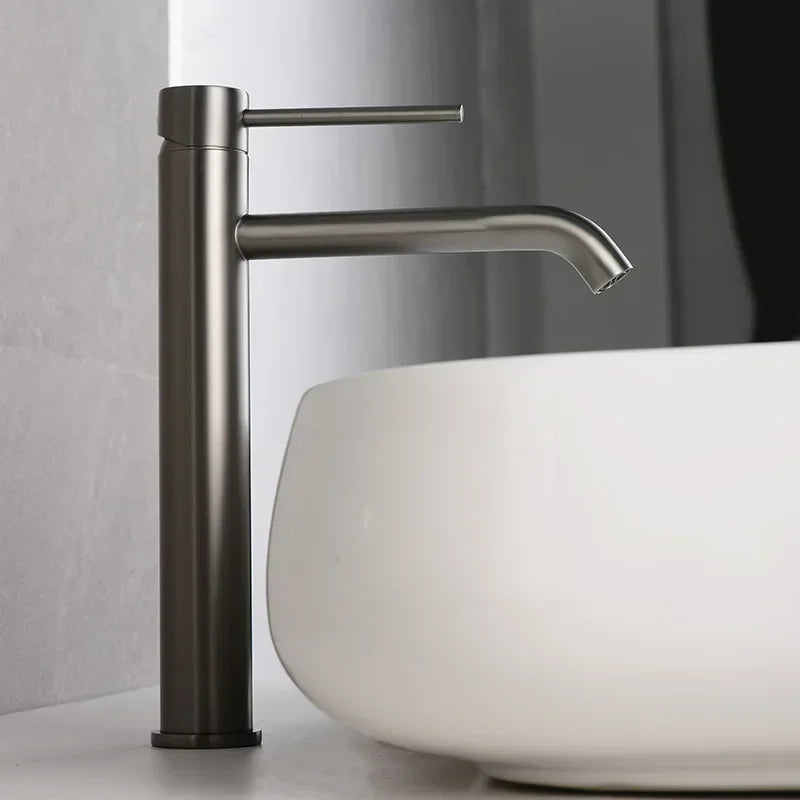 Brushed Gold Bathroom Basin Faucet Cold Mixer Water