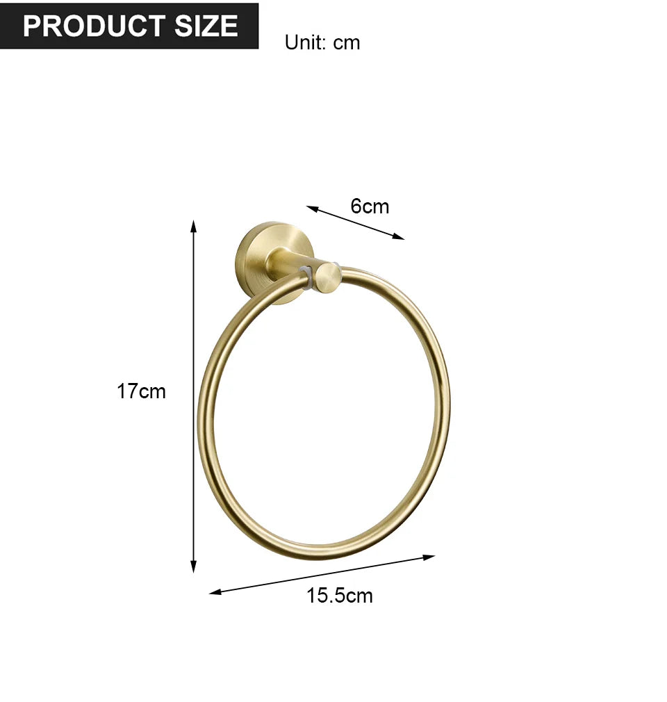Bathroom Towel Ring Hook Hardware Storage Holder 304