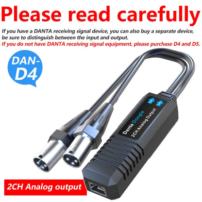 Dante Input Dongle Converter 2-Channel Analog Output Independent