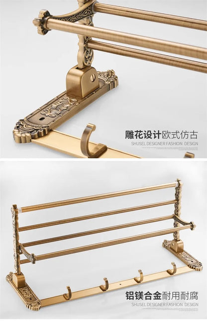 Antique Bronze Carved Bathroom Aluminum Bath Hardware Bathroom